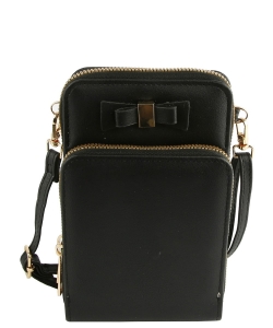 Fashion Bow Crossbody Bag Cell Phone Purse LMS205 BLACK